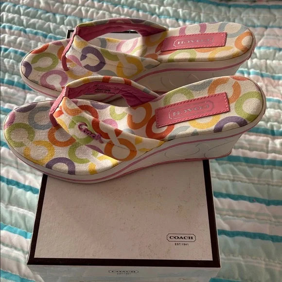 Coach Women's Colorful Patterned Heels - Picture 2 of 7